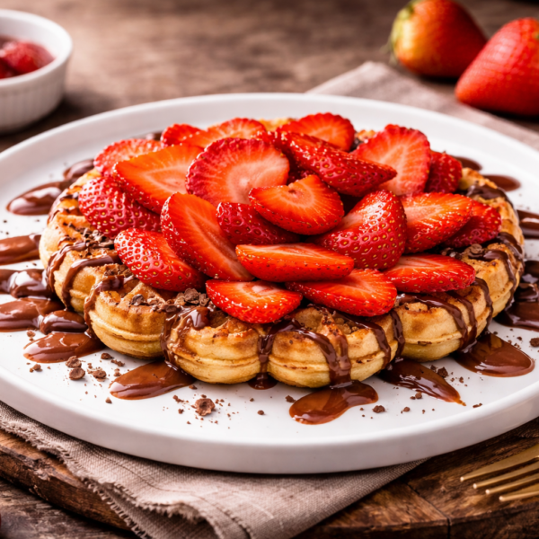 Mit Nutella und Erdbeeren