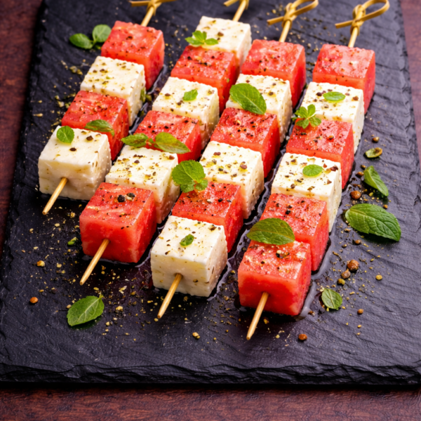 Wassermelonen-Käse-Sticks