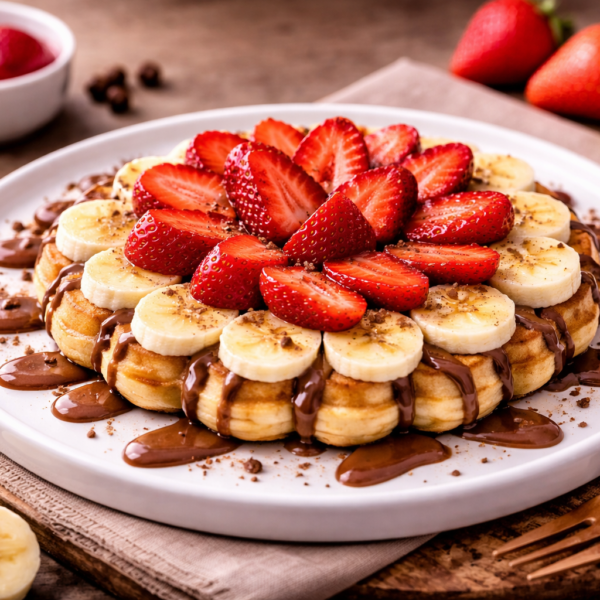 Mit Nutella, Banane und Erdbeeren